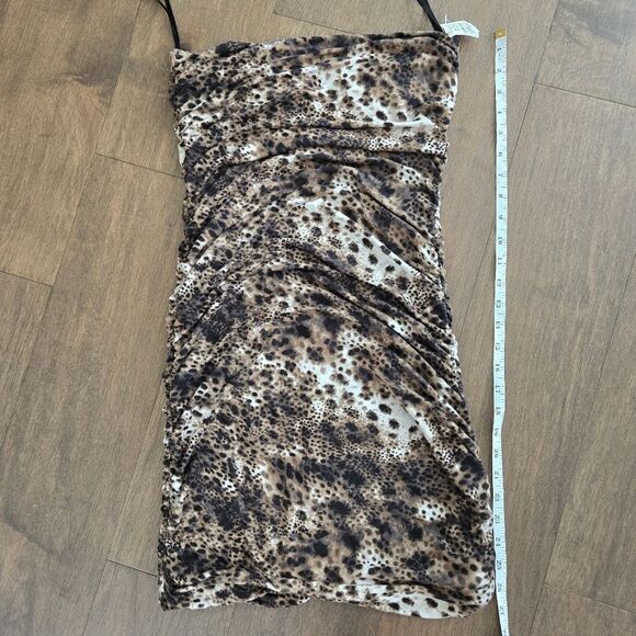 Velvet strapless Leopard mini dress size M New - Picture 7 of 7
